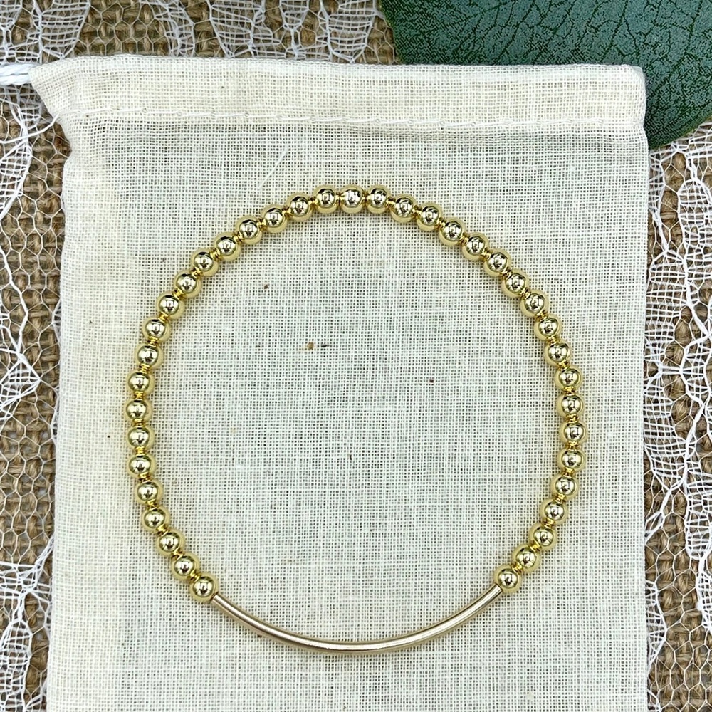 Custom Gold Filled Tube Bead Bracelet
